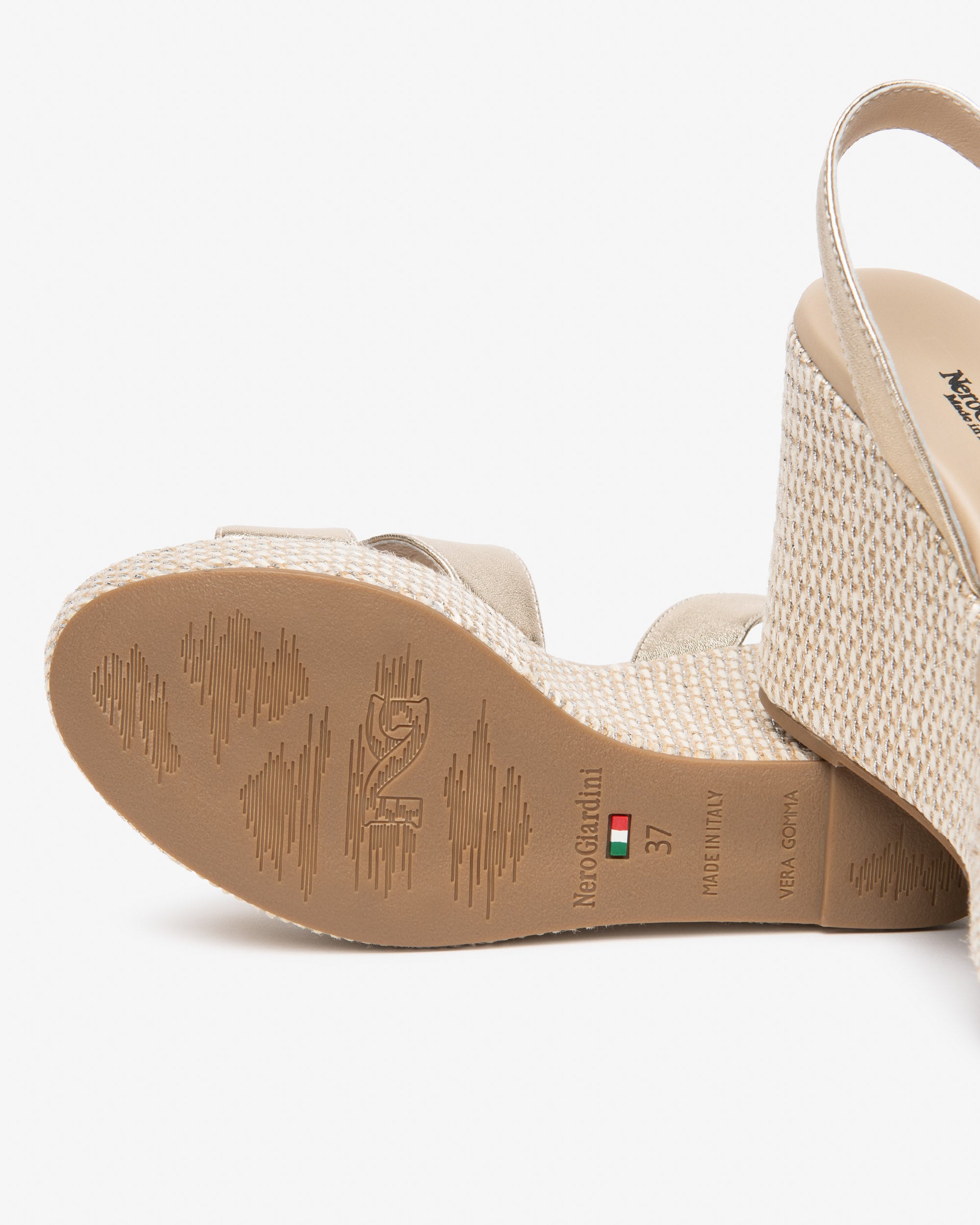 Women's Leather Wedge Sandals NeroGiardini