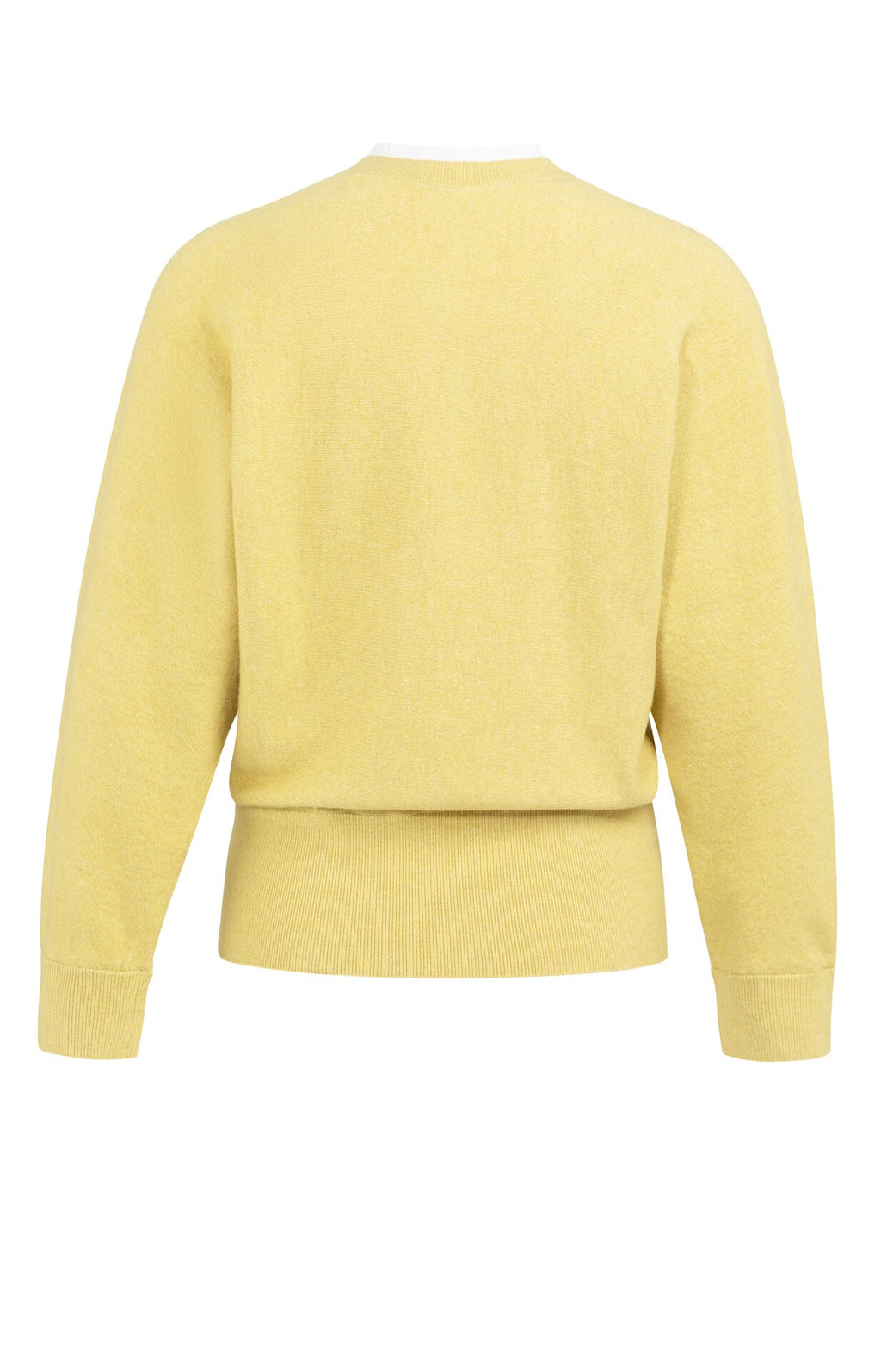 Sweater with Inserted Blouse Collar & Button Detail