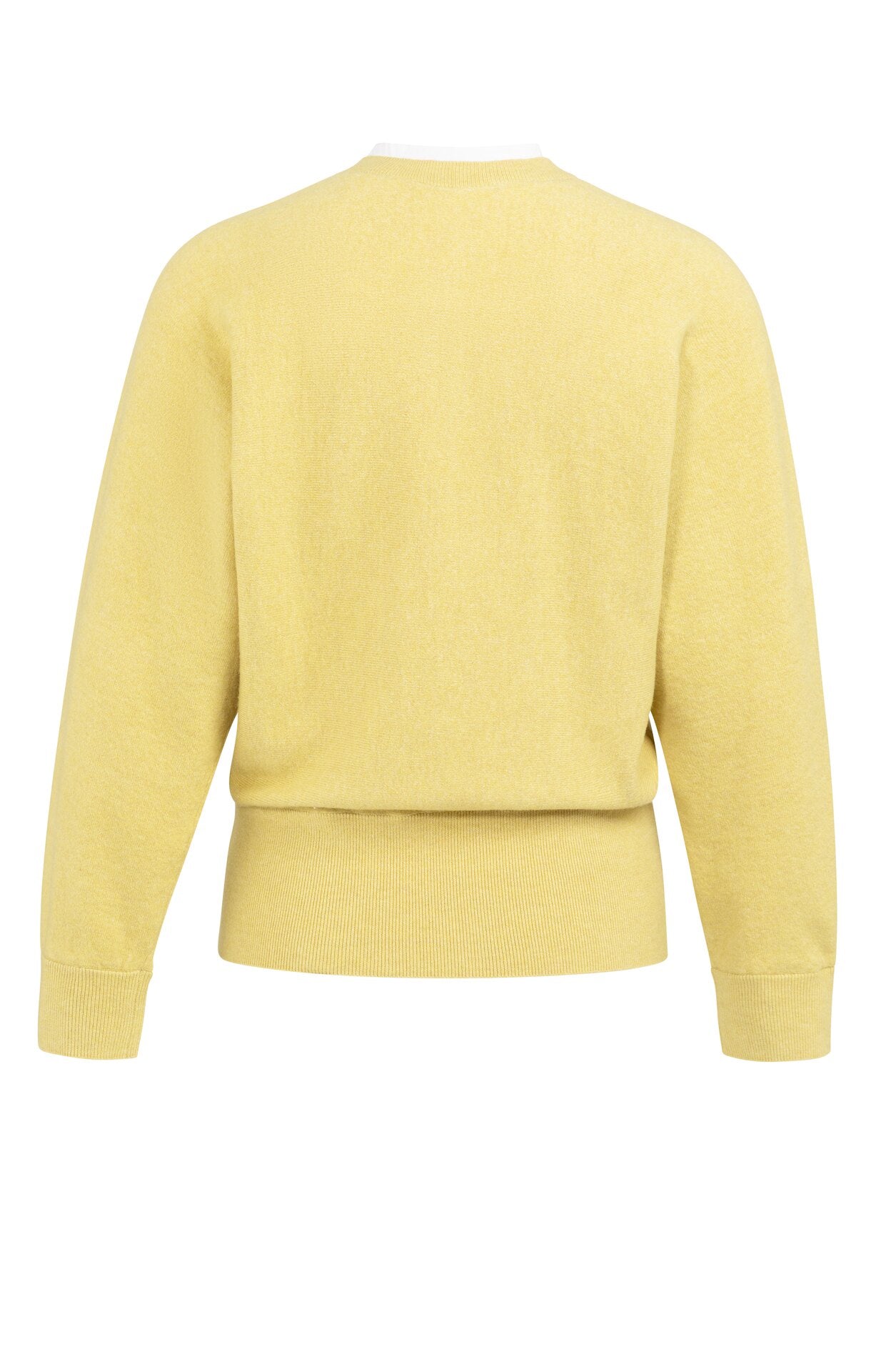 Sweater with Inserted Blouse Collar & Button Detail