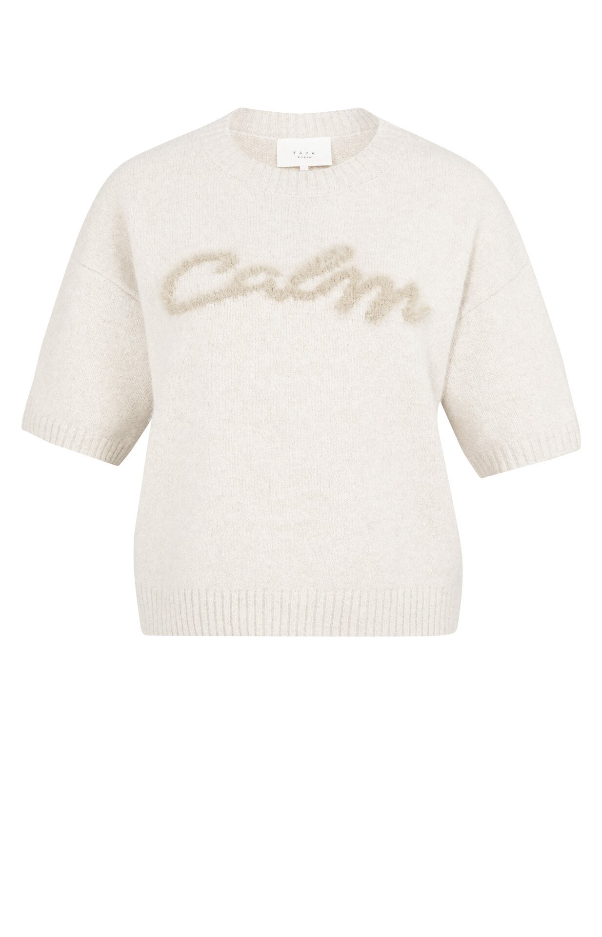 Short Sleeve Alpaca Sweater in Heather Grey Melange