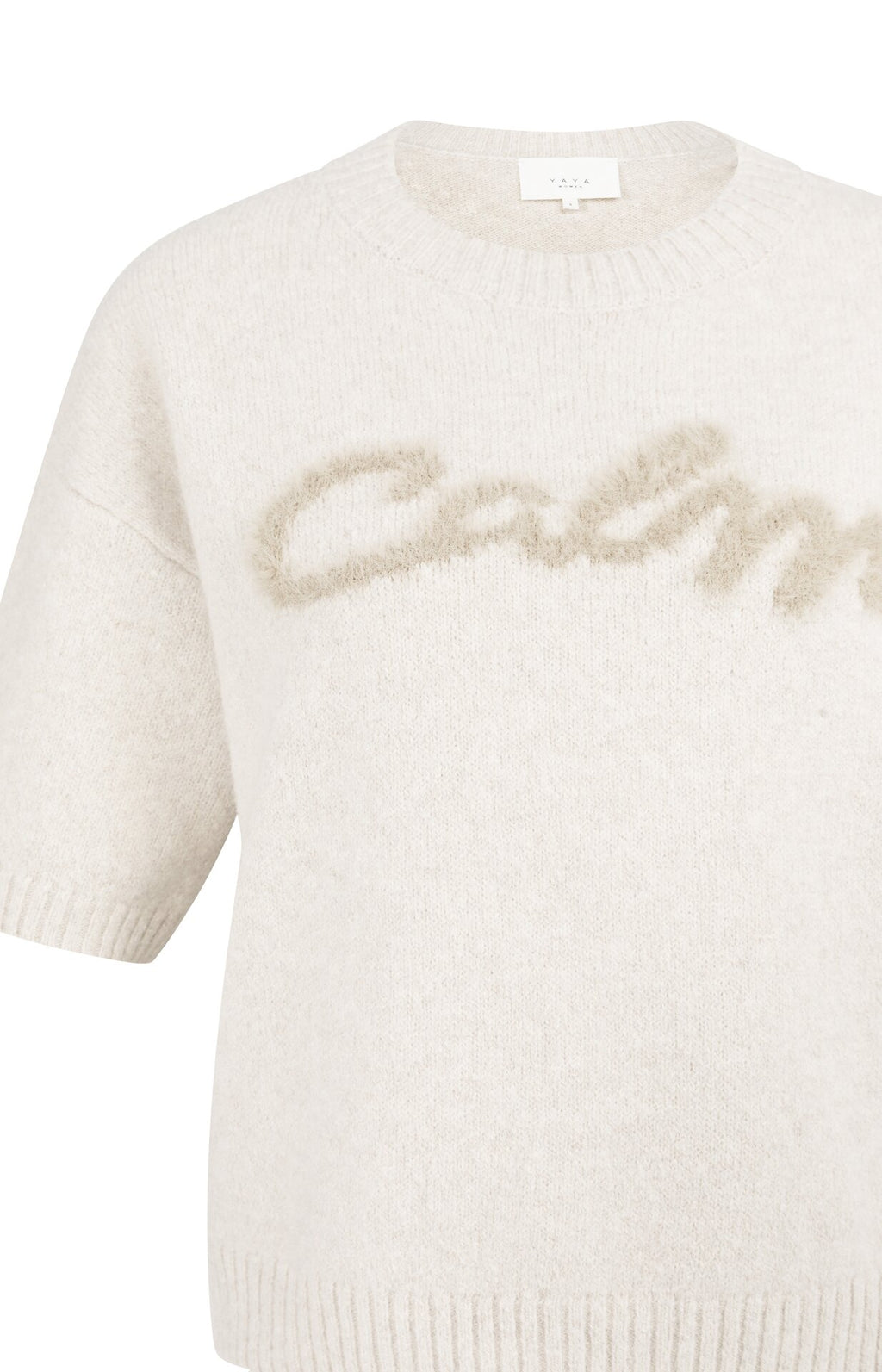 Short Sleeve Alpaca Sweater in Heather Grey Melange