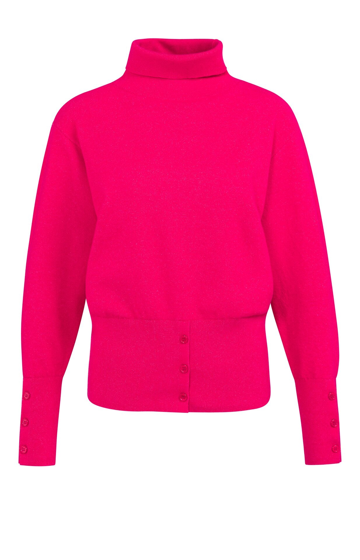 High Neck Knitted Sweater with Button Details