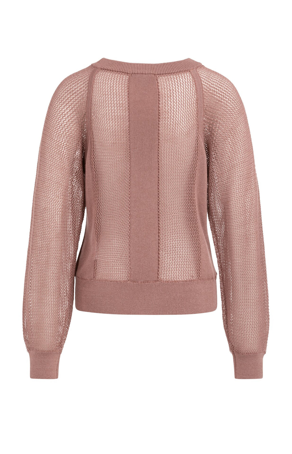 Mesh-Stitch Knitted Sweater with Raglan Sleeves Yaya