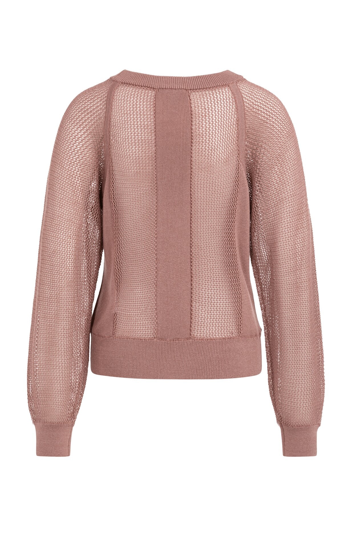 Mesh-Stitch Knitted Sweater with Raglan Sleeves Yaya