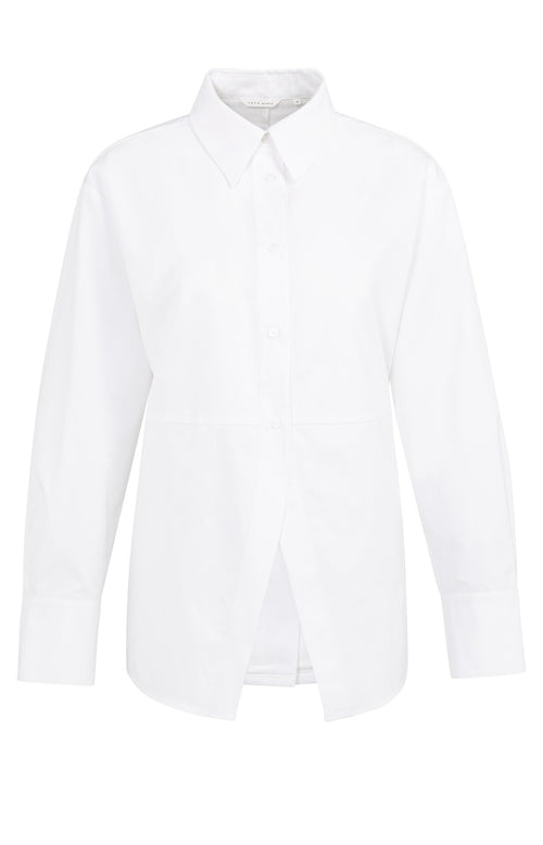 A-Line Poplin Blouse in Pure White