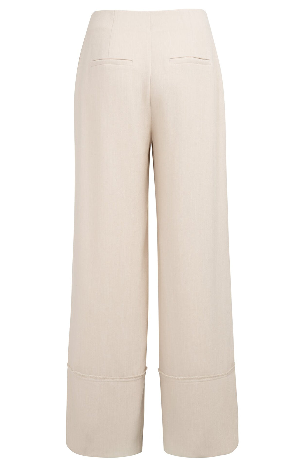 Linen Blend Trousers with Wide Legs and Fringed Details Yaya