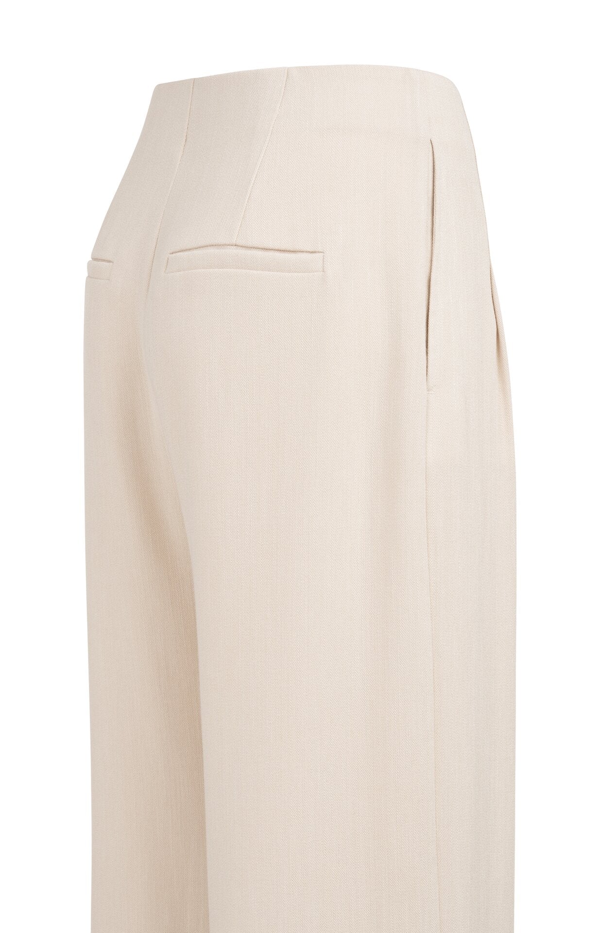 Linen Blend Trousers with Wide Legs and Fringed Details Yaya