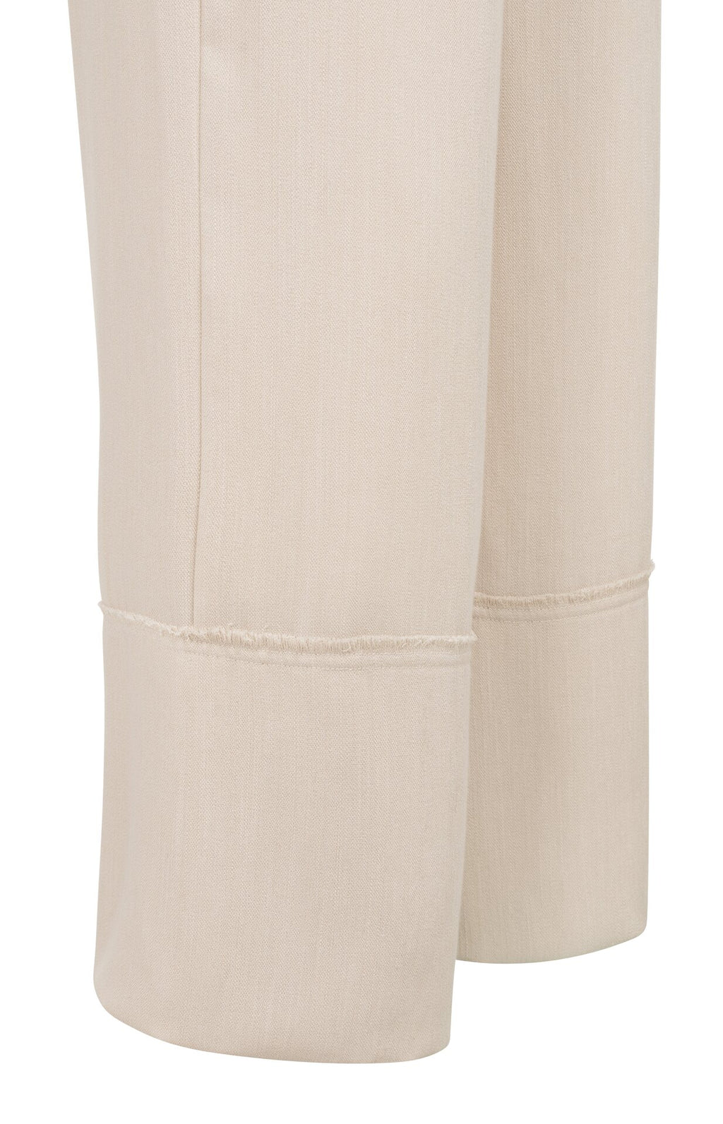 Linen Blend Trousers with Wide Legs and Fringed Details Yaya