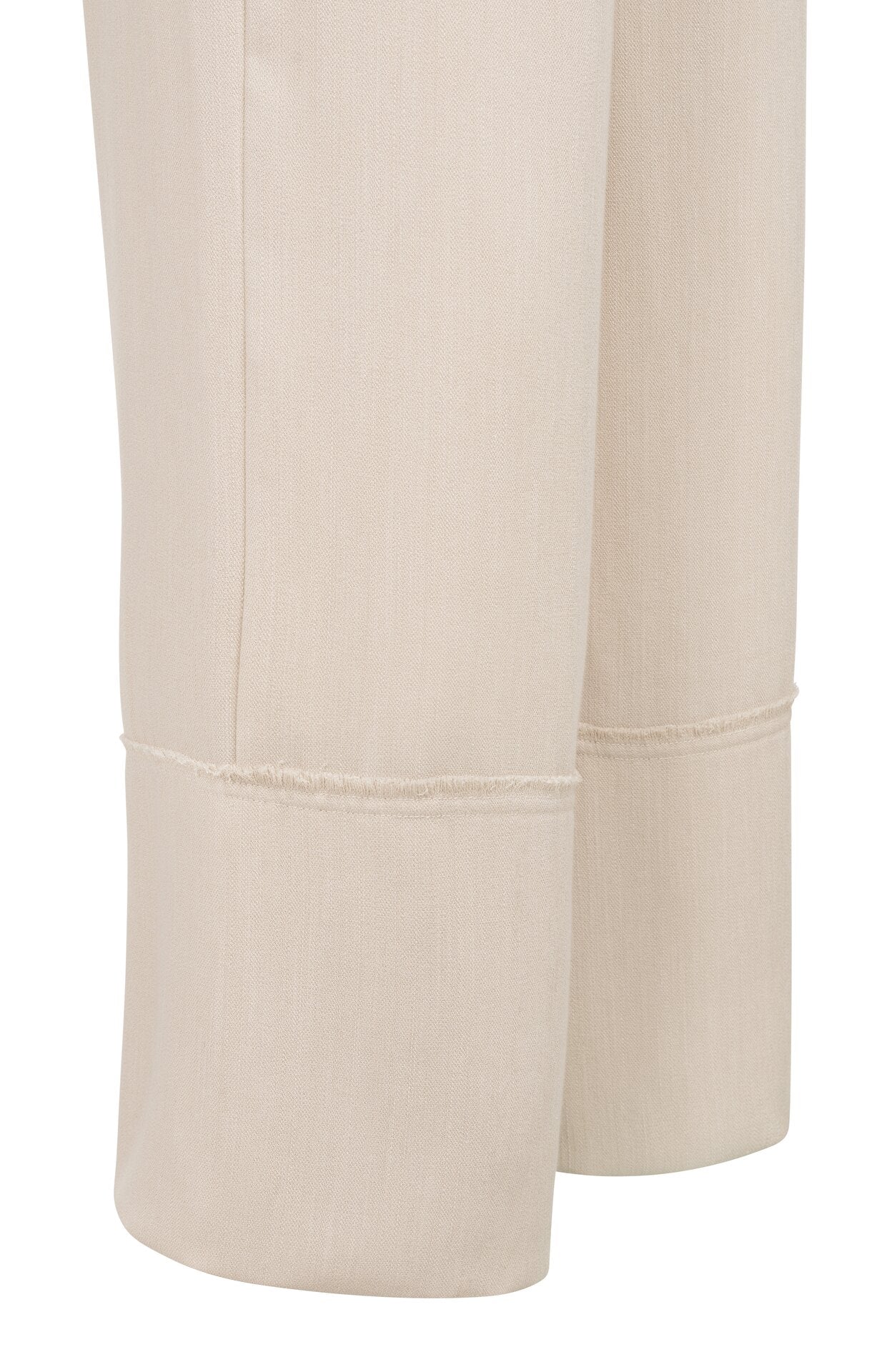 Linen Blend Trousers with Wide Legs and Fringed Details Yaya