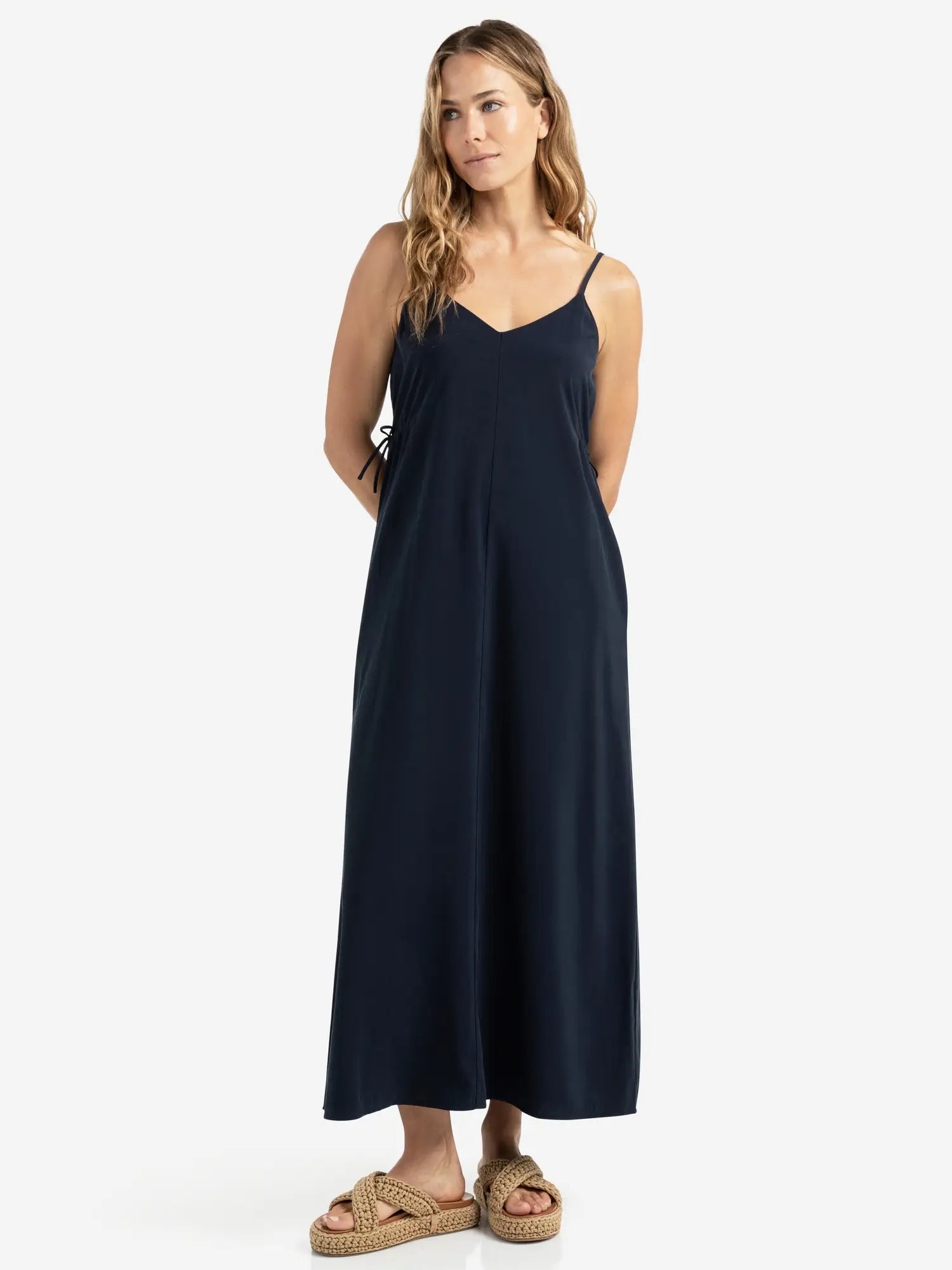 Long Strappy Dress with Drawstring Details – YAYA