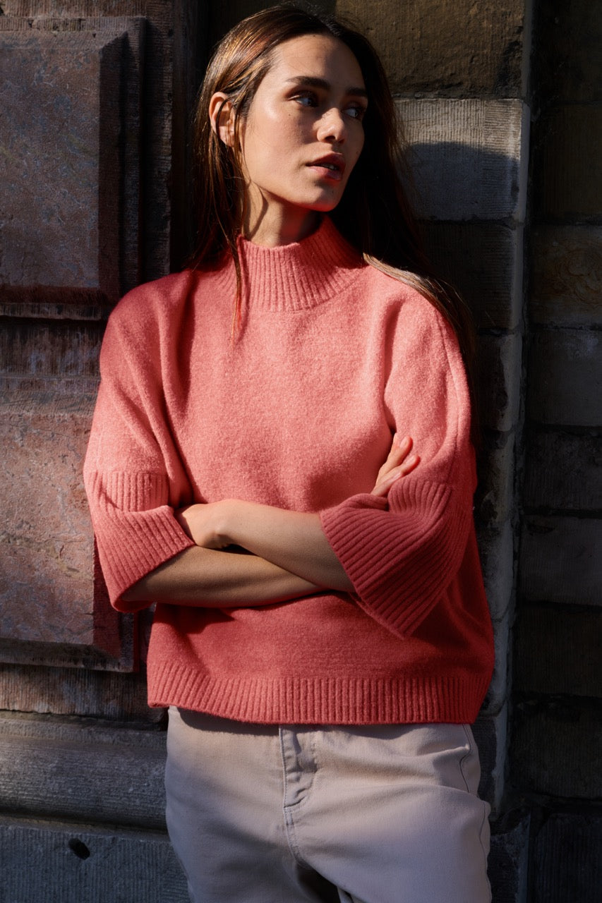 Ribbed Mock Neck Sweater