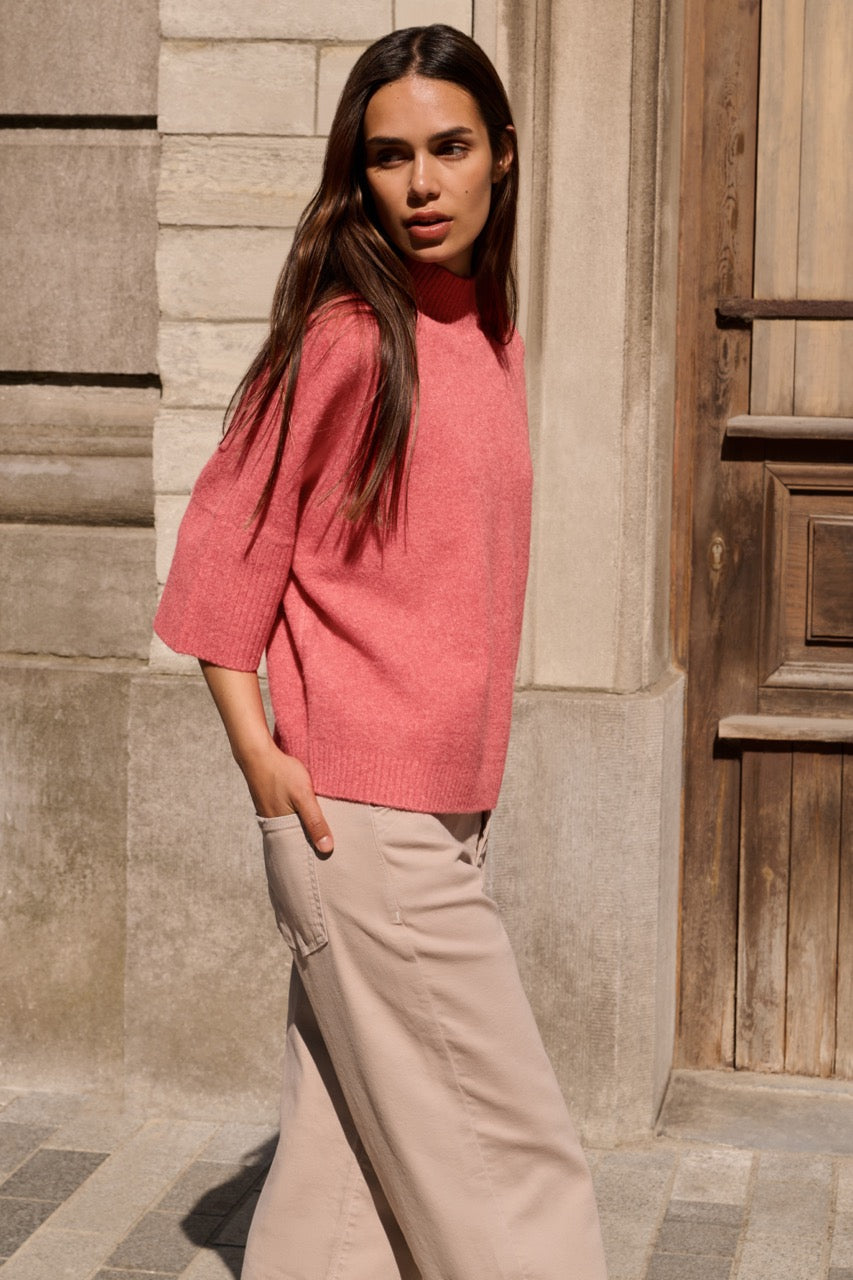 Ribbed Mock Neck Sweater