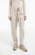 Loose Fit Trousers – Double Belt Detail in Kit Beige