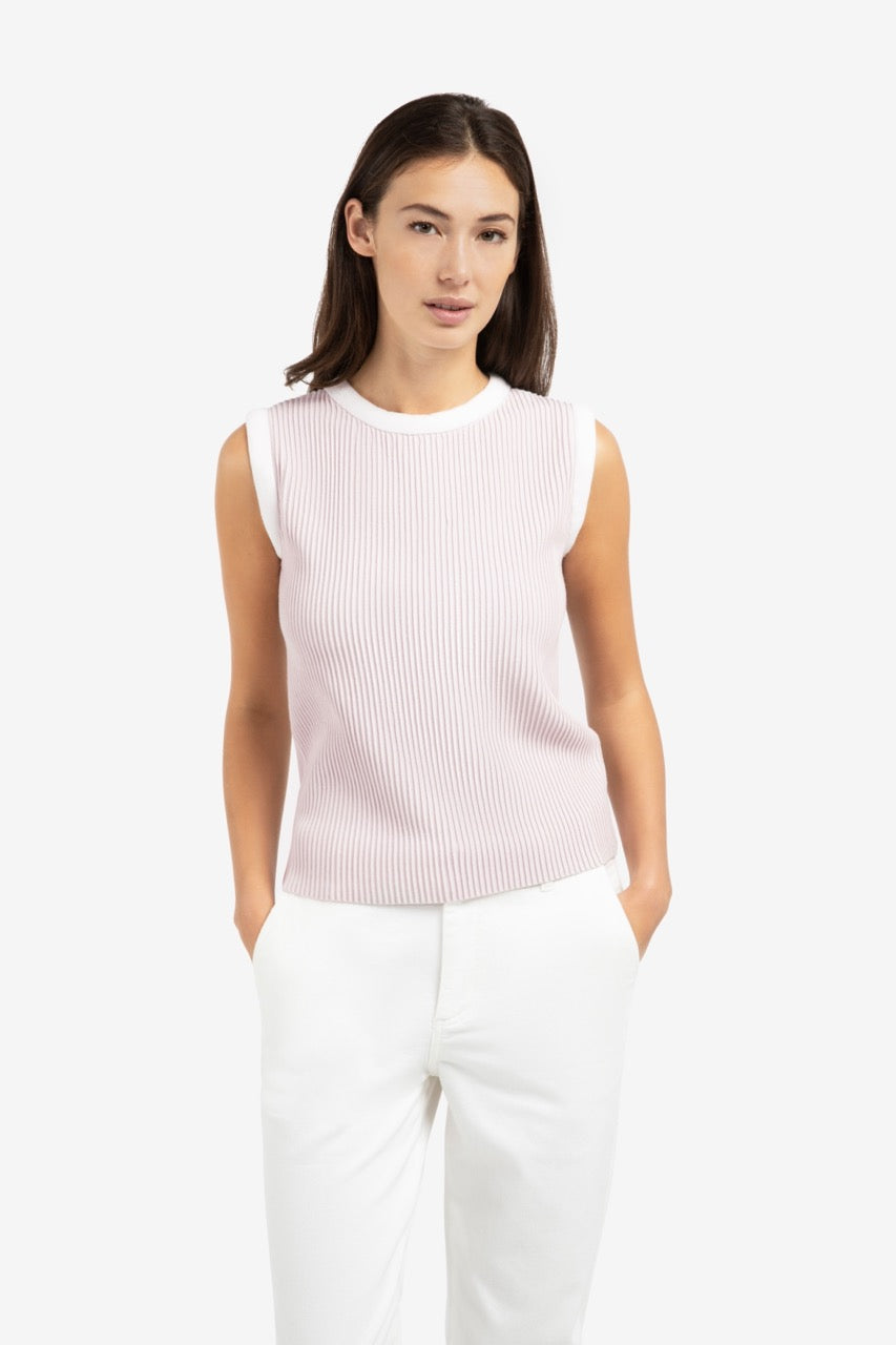 Lilac Ribbed Sleeveless Knit Top – YAYA