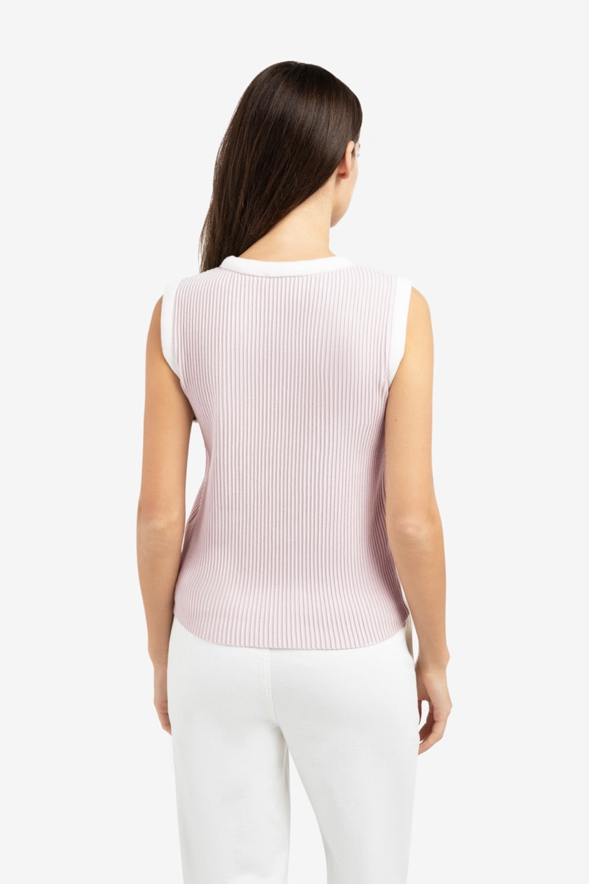 Lilac Ribbed Sleeveless Knit Top – YAYA
