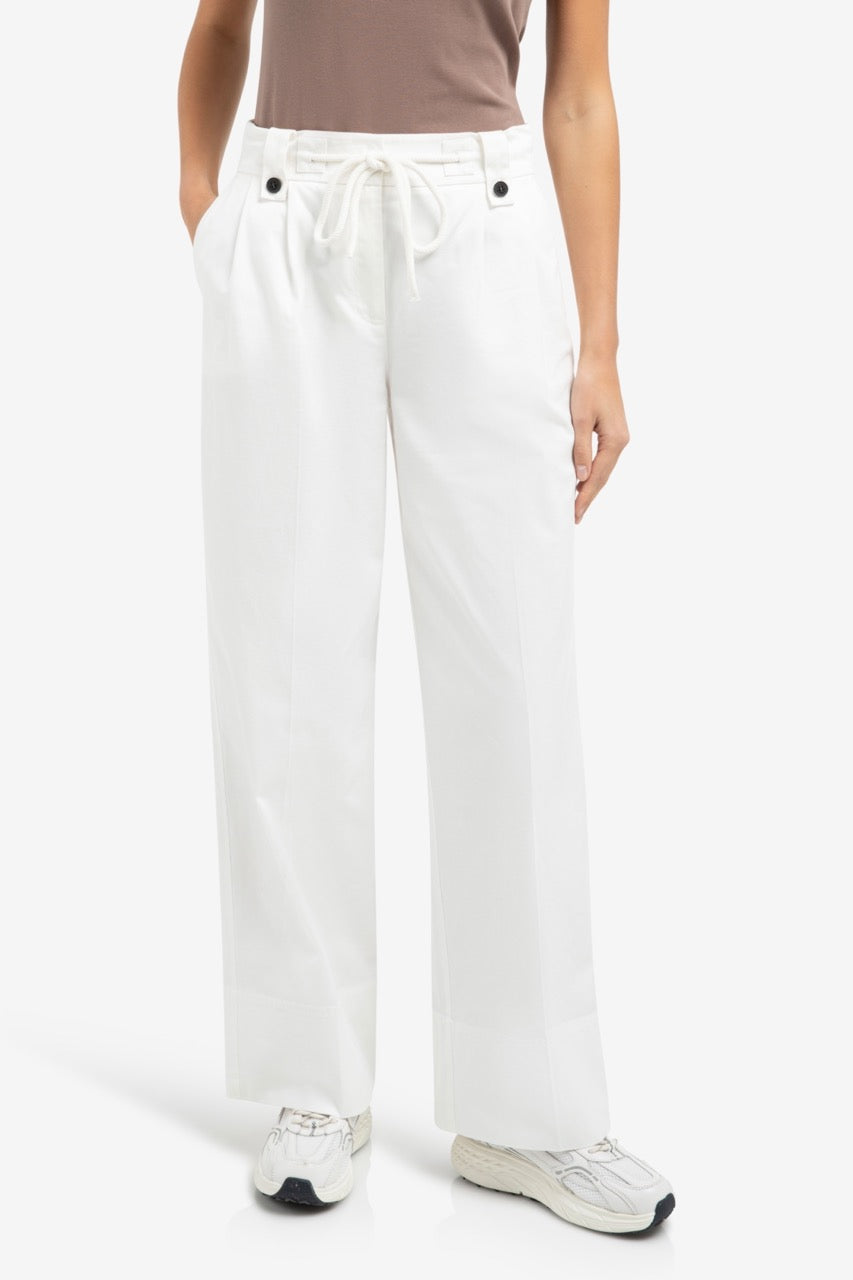 Off White Pleated Wide Leg Trousers – YAYA