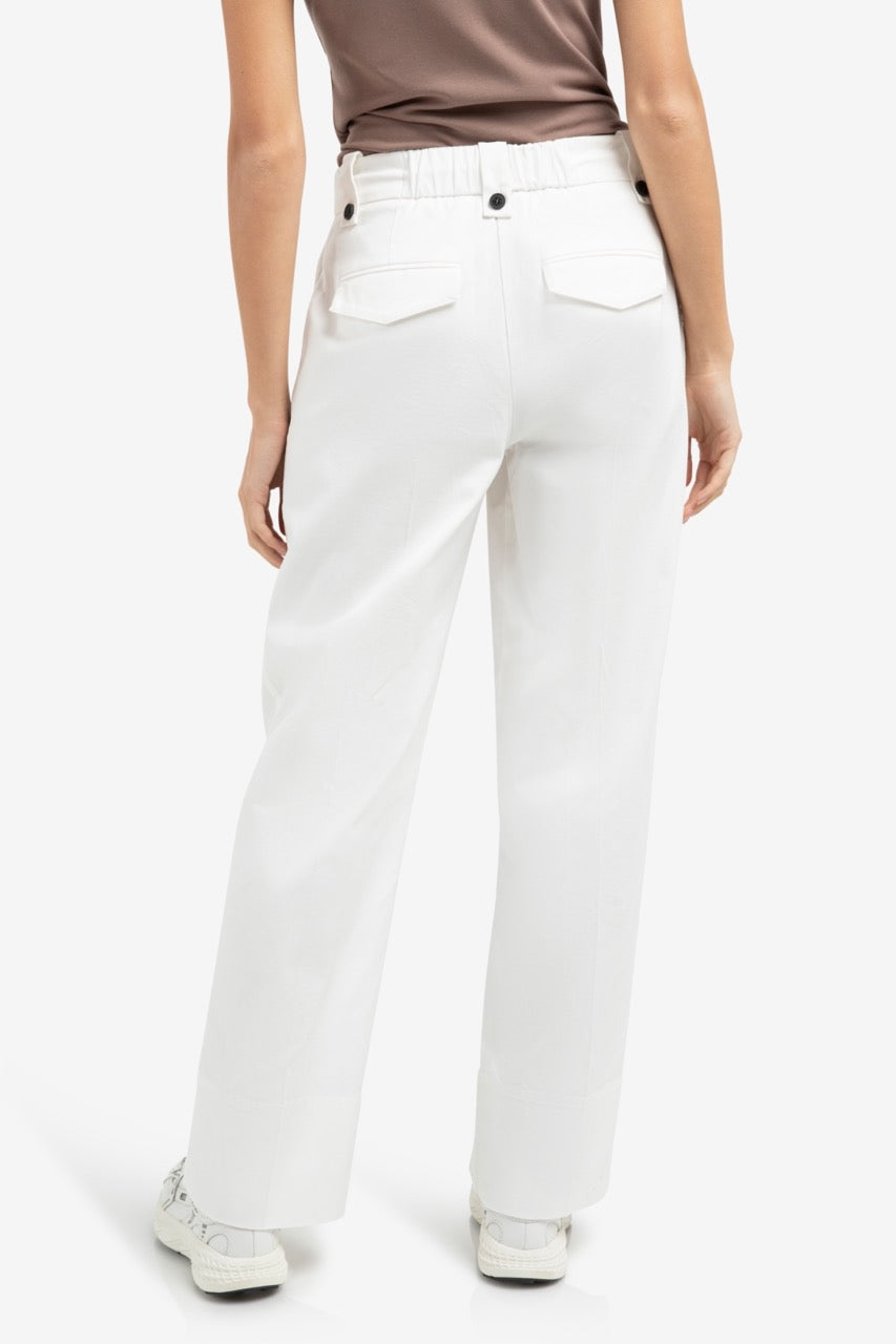Off White Pleated Wide Leg Trousers – YAYA