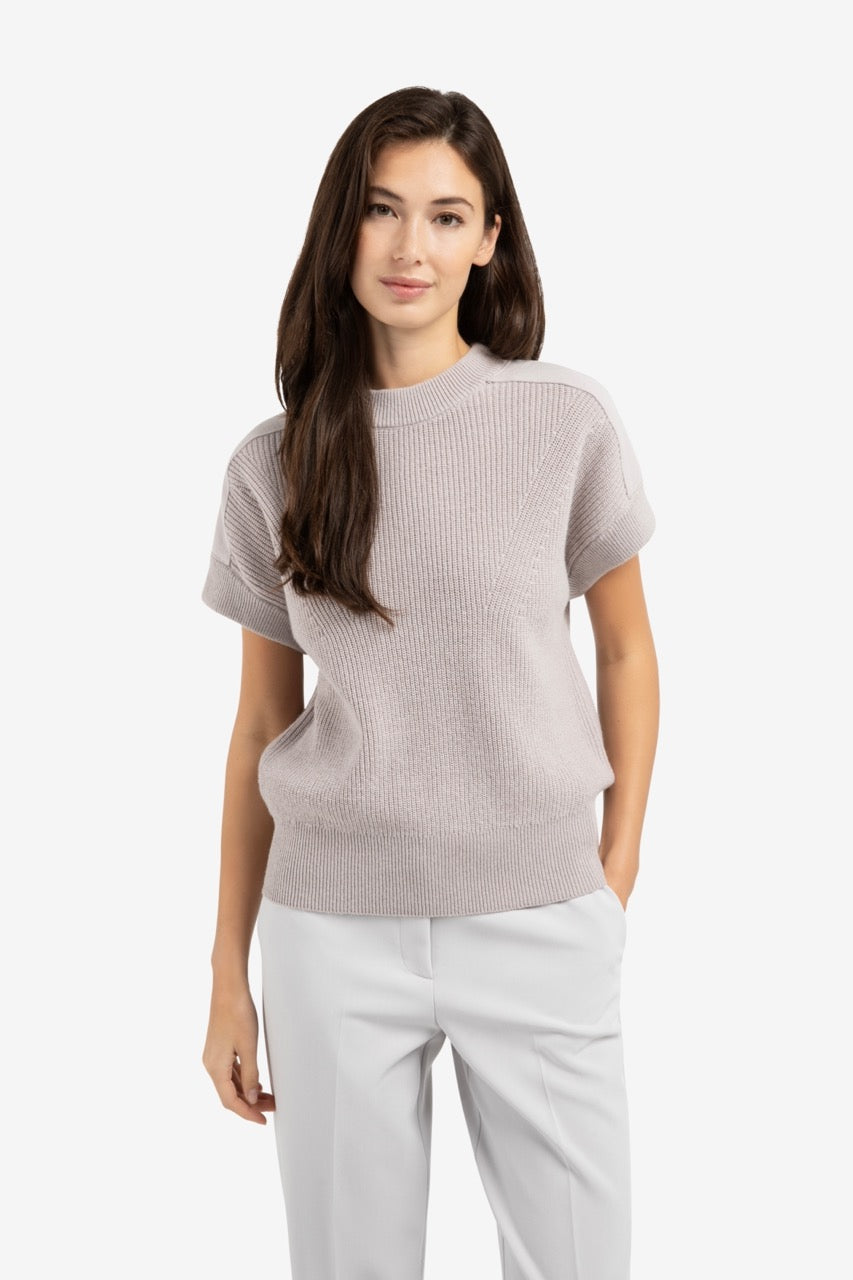 Knitted Top with Shoulder Details – Mauve Purple | YAYA