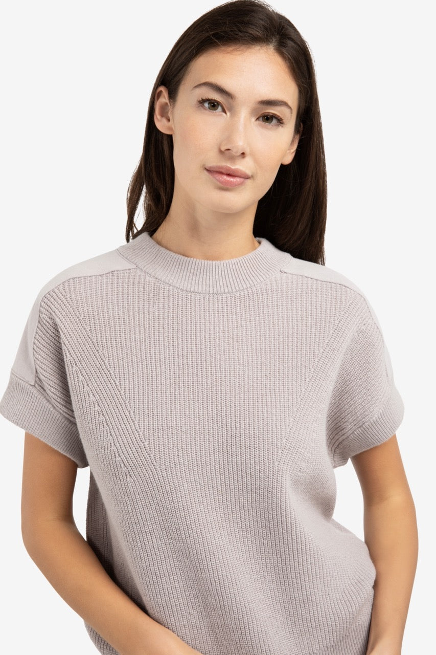 Knitted Top with Shoulder Details – Mauve Purple | YAYA