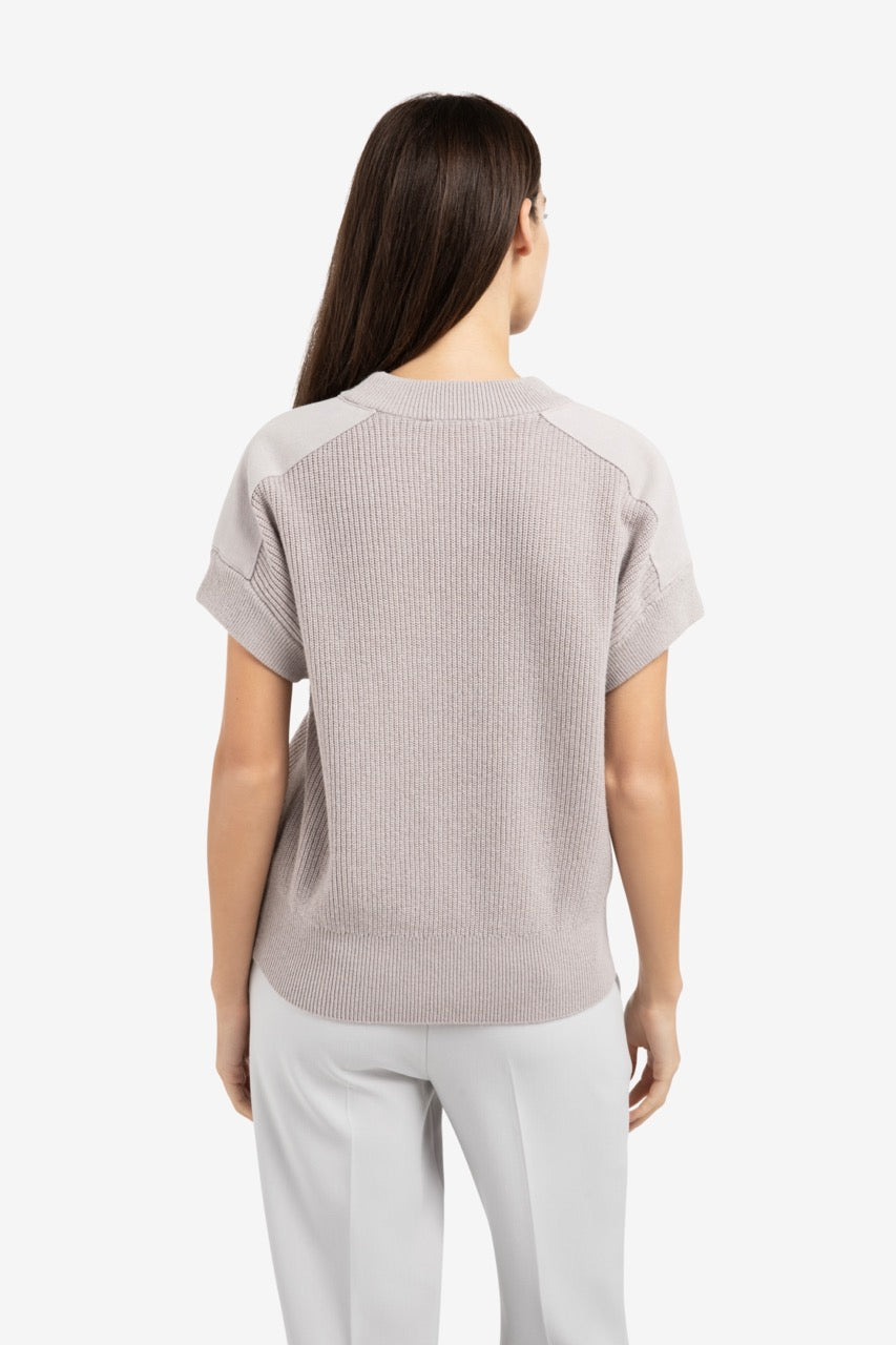 Knitted Top with Shoulder Details – Mauve Purple | YAYA