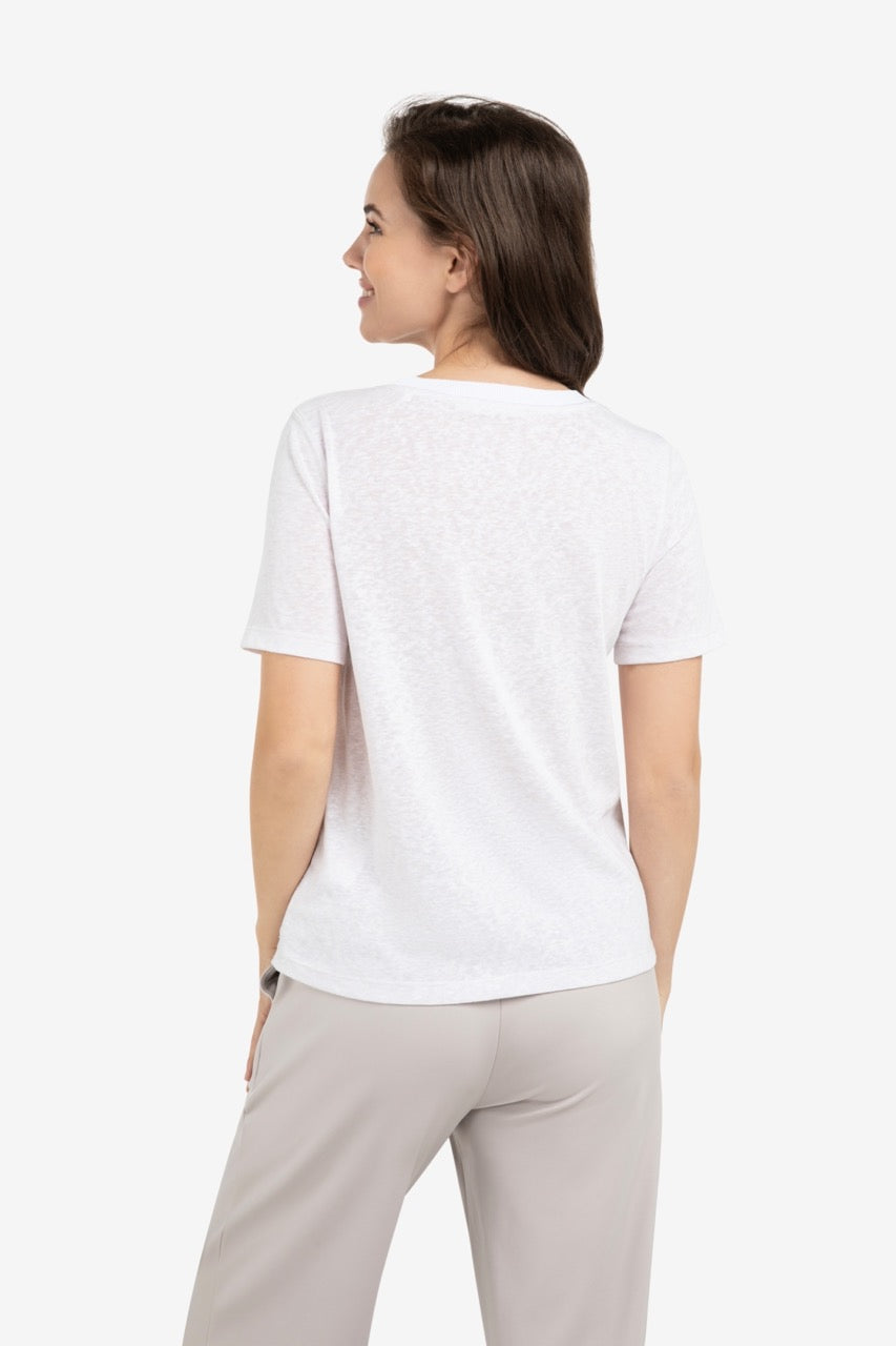 Lilac Melange Contrast Trim T-Shirt – YAYA