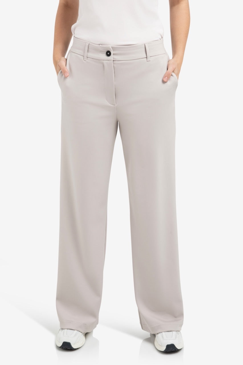 Mauve Wide Leg Jersey Trousers – YAYA