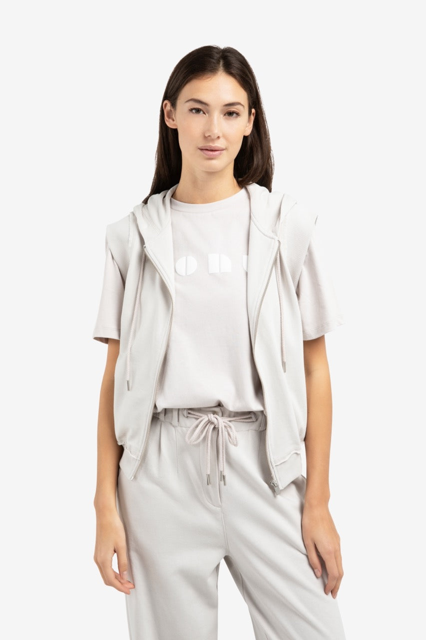 Sleeveless Hoodie with Drawstrings – Temple Gray | YAYA