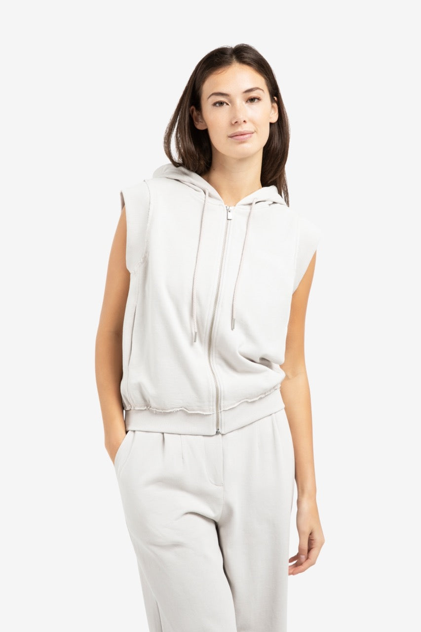 Sleeveless Hoodie with Drawstrings – Temple Gray | YAYA