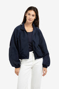 Navy Oversized Pleated Sleeve Jacket – YAYA