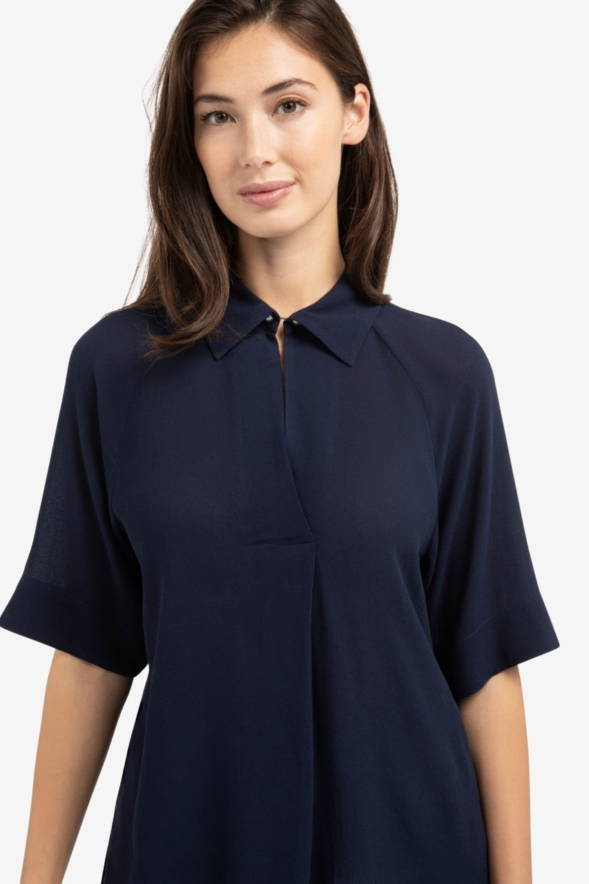 YAYA Pearl Detail Raglan Sleeve Top – Navy Blazer Blue
