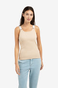 Desert Beige Ribbed Ring Strap Singlet – YAYA