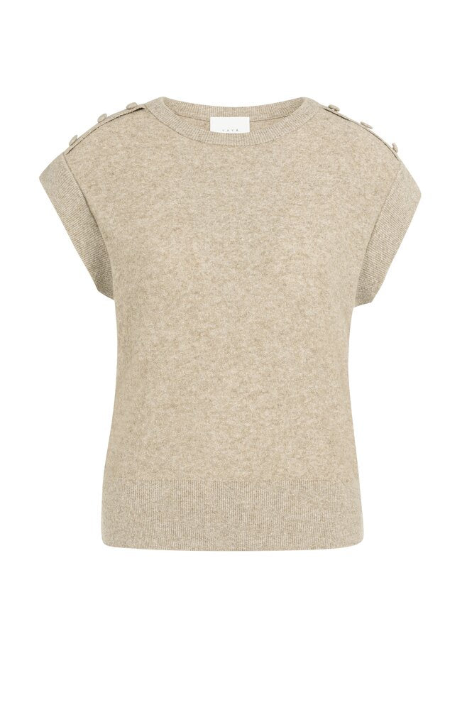 Sleeveless Sweater with Shoulder Button Details – YAYA