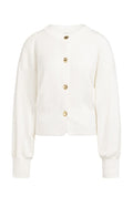 Cardigan with Round Neck and Gold-tone Buttons – YAYA