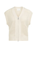 Sleeveless Mesh Knit Cardigan with Zipper Closure – YAYA