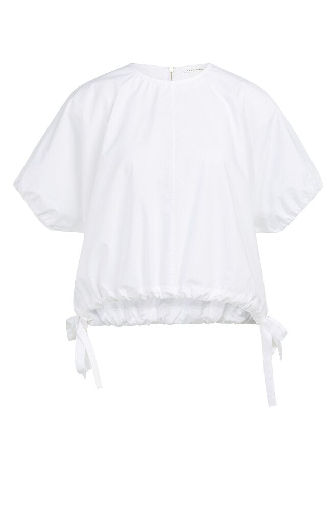 Boxy Top with Adjustable Waist and Puff Sleeves – YAYA