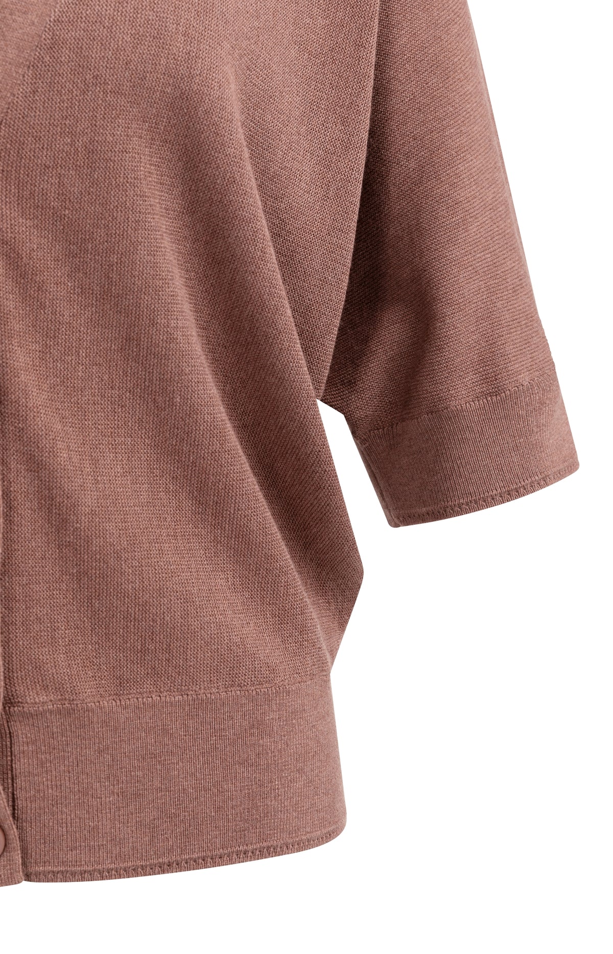 Batwing Cardigan with Short Sleeves and Button Closure Yaya