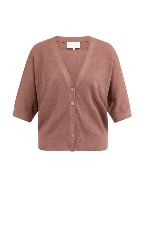 Batwing Cardigan with Short Sleeves and Button Closure Yaya