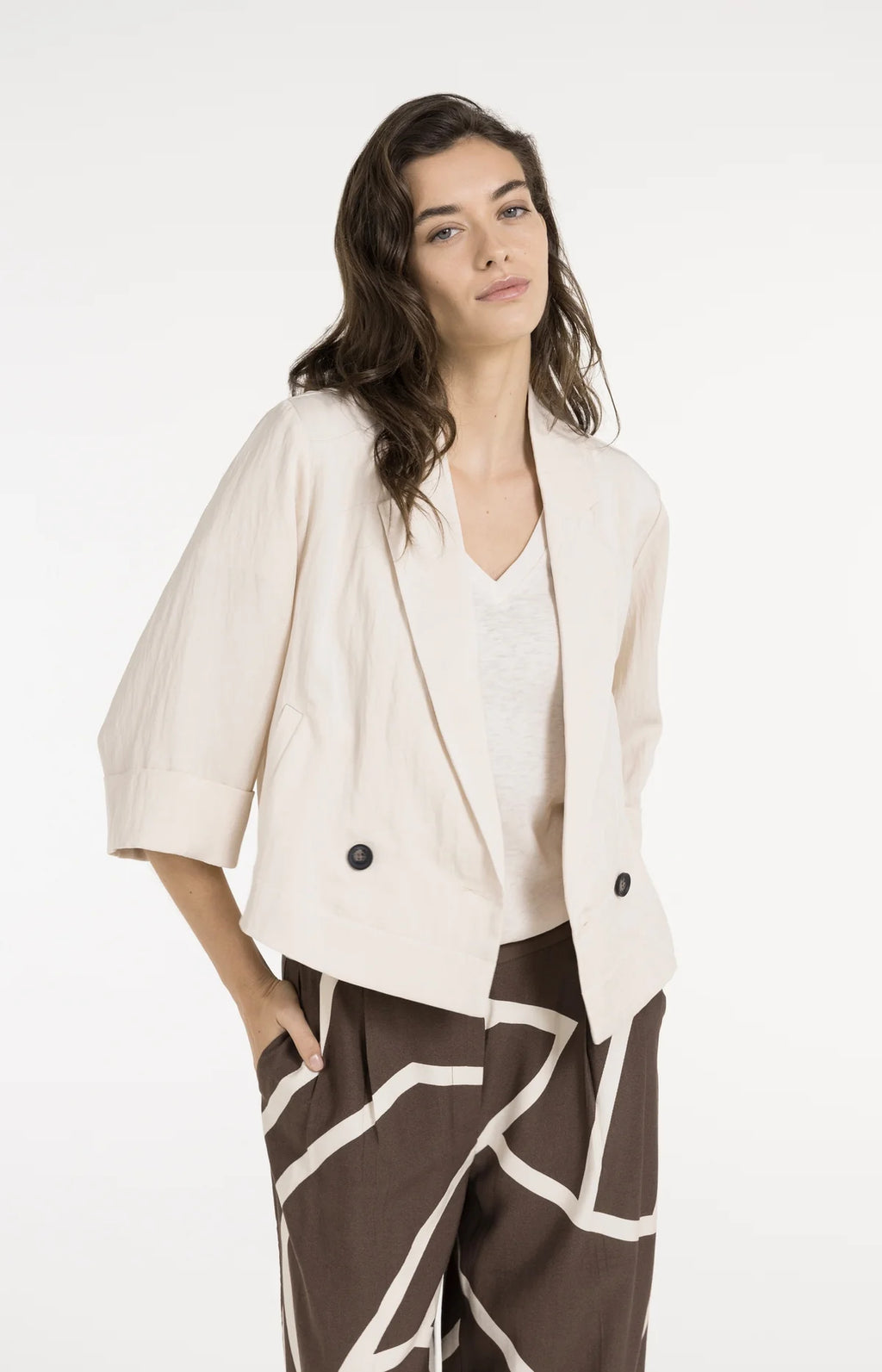 Blazer with Kimono Sleeves and Buttons Yaya