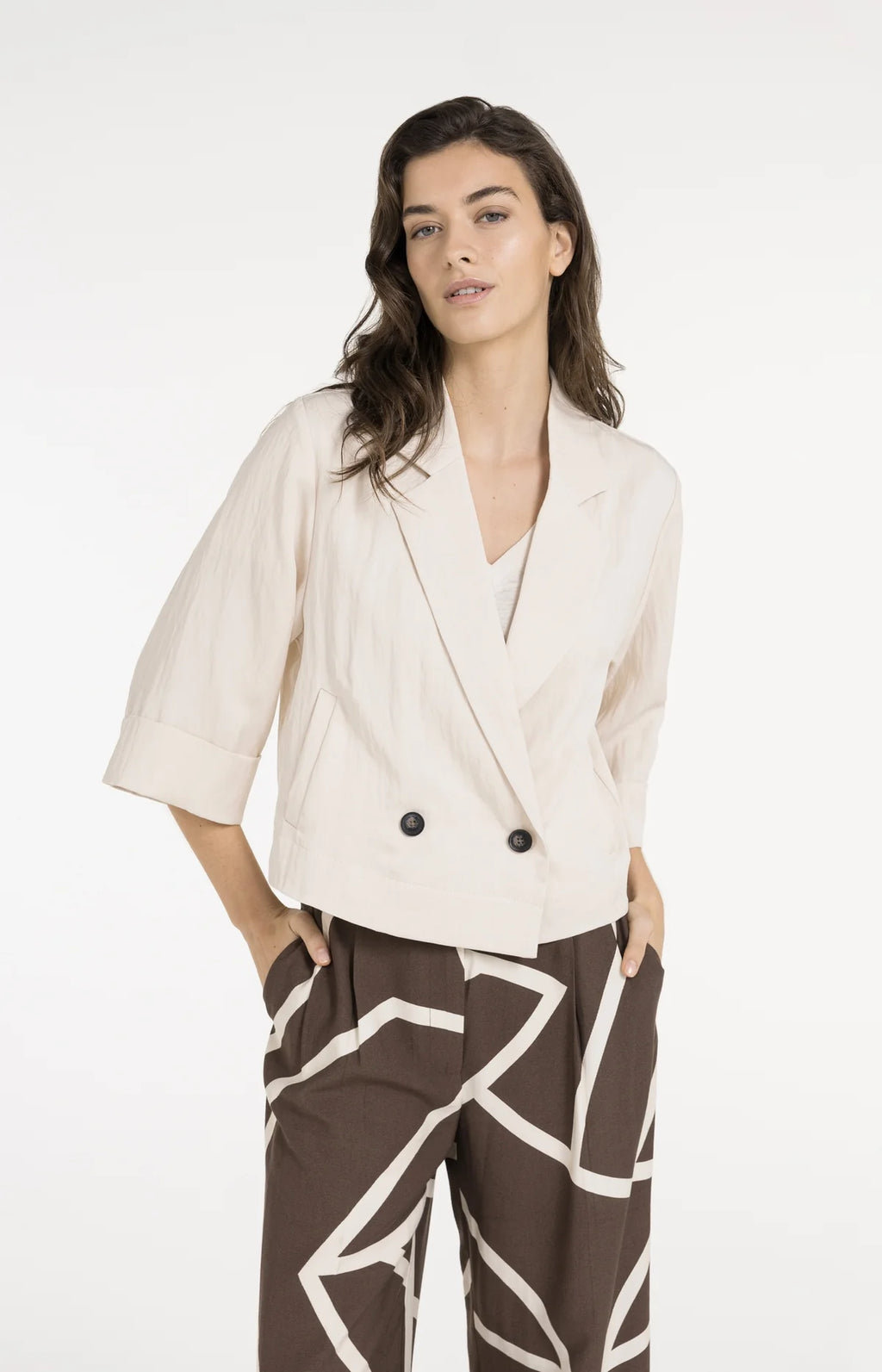 Blazer with Kimono Sleeves and Buttons Yaya