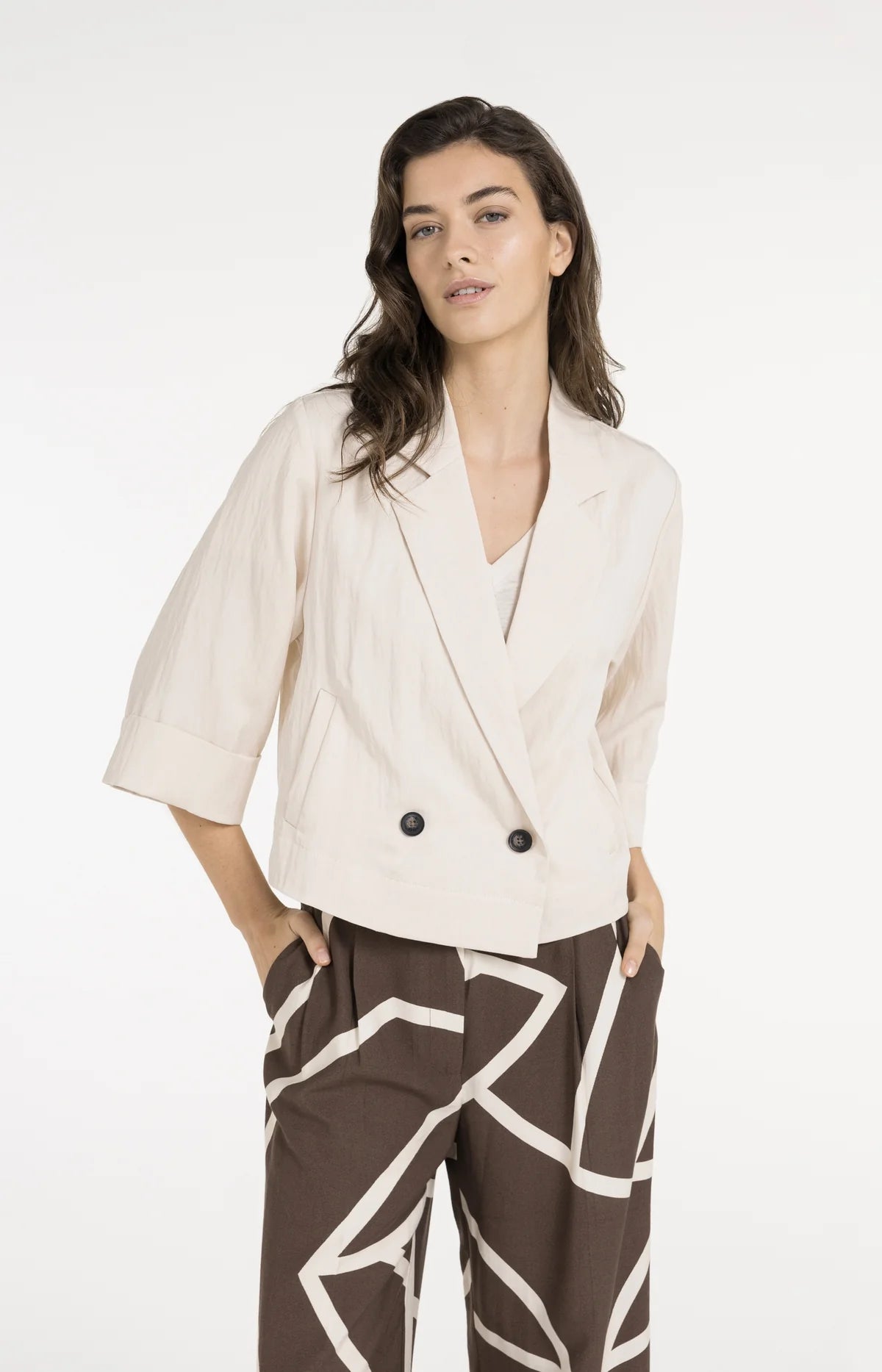 Blazer with Kimono Sleeves and Buttons Yaya