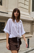 Blouse with wide sleeves and braided details Yaya