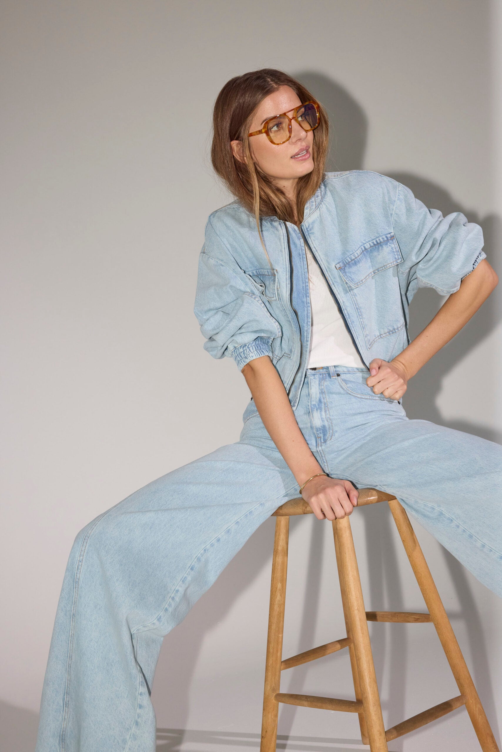 Pale Blue Wide Leg Jeans – Co'Couture