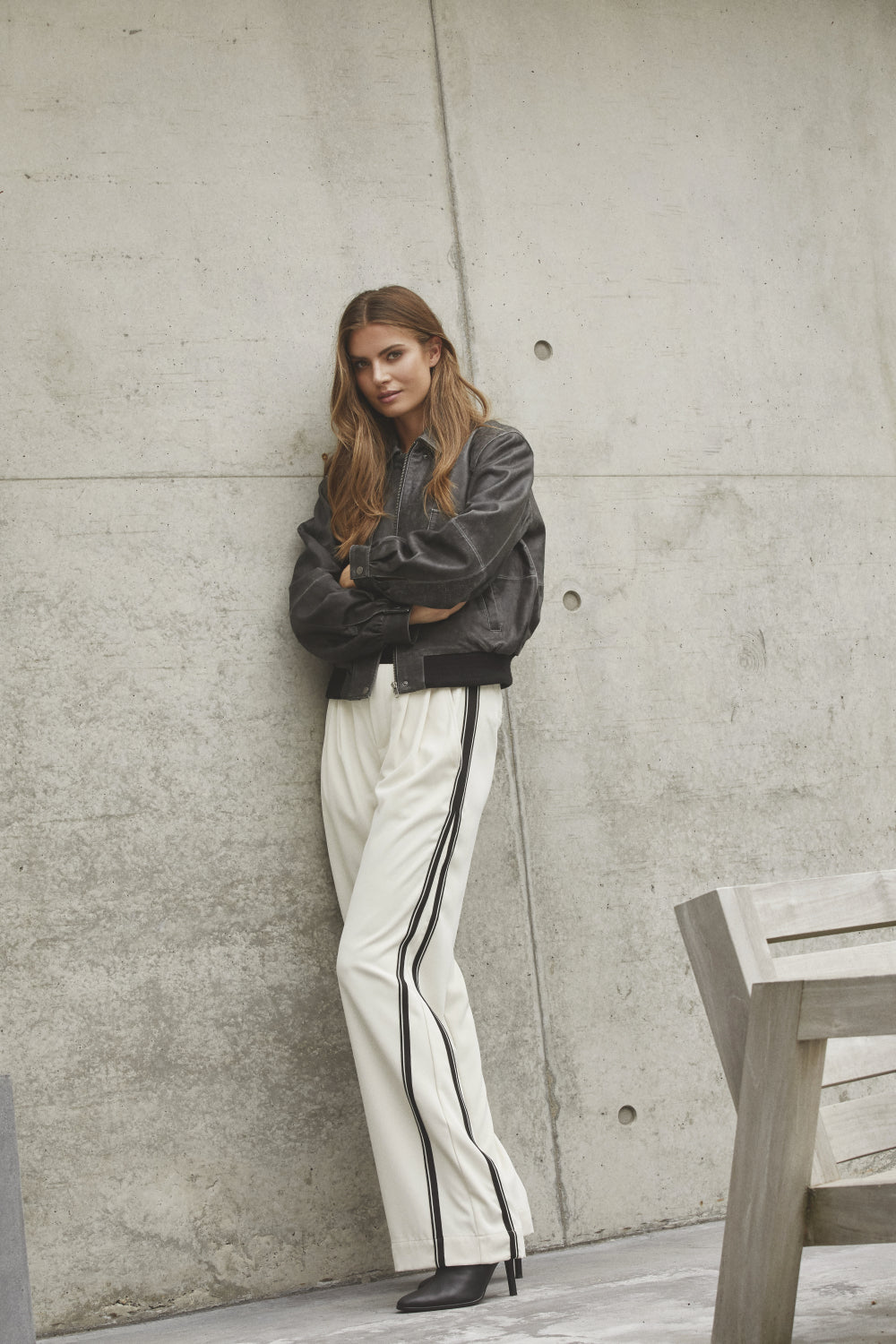 Split Panel Pants in Bone - AminaCC