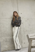 Split Panel Pants in Bone - AminaCC