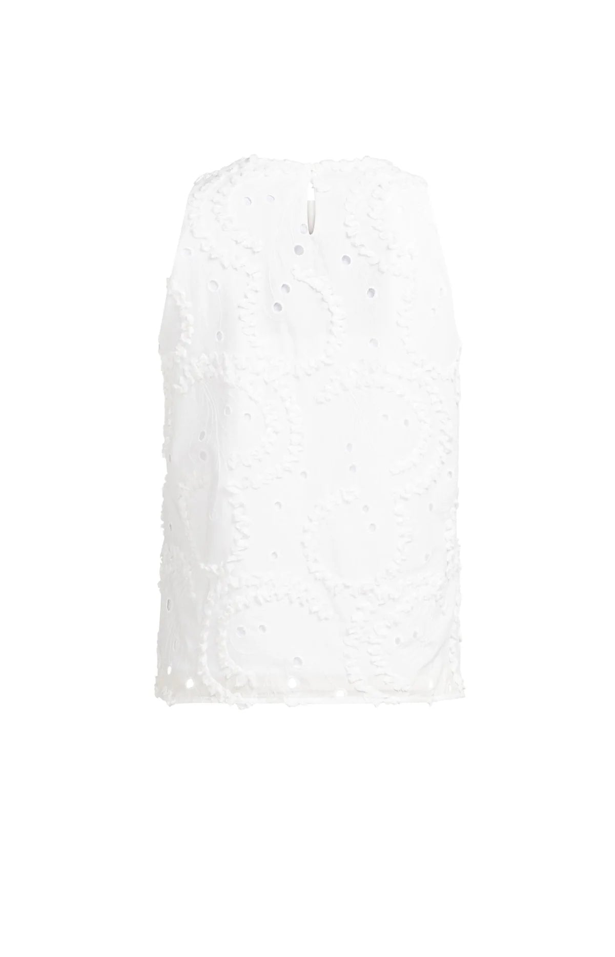Embroidered Sleeveless Top with Round Neckline Yaya