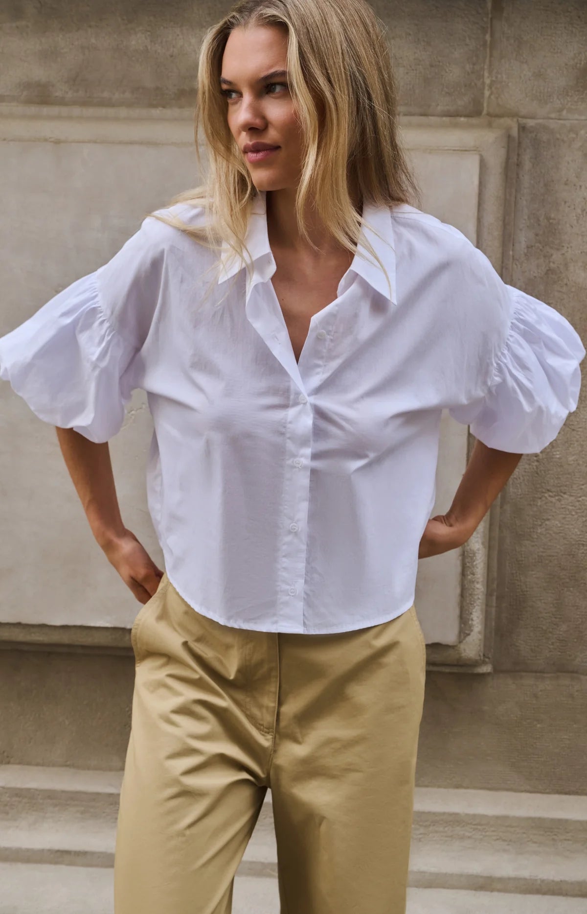 High-waist barrel-leg trousers Yaya