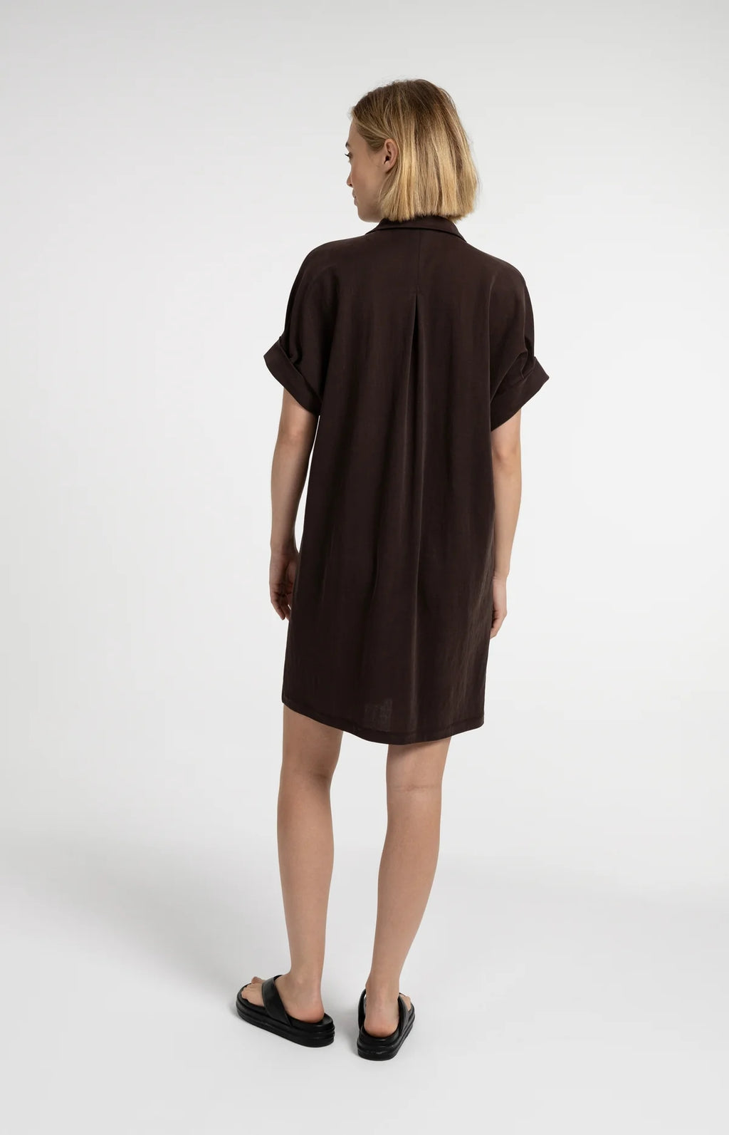 Jersey dress with pleated puff sleeves Yaya