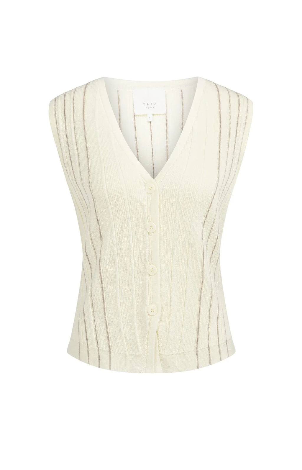 Knitted gilet with V-neck and stripe design Yaya