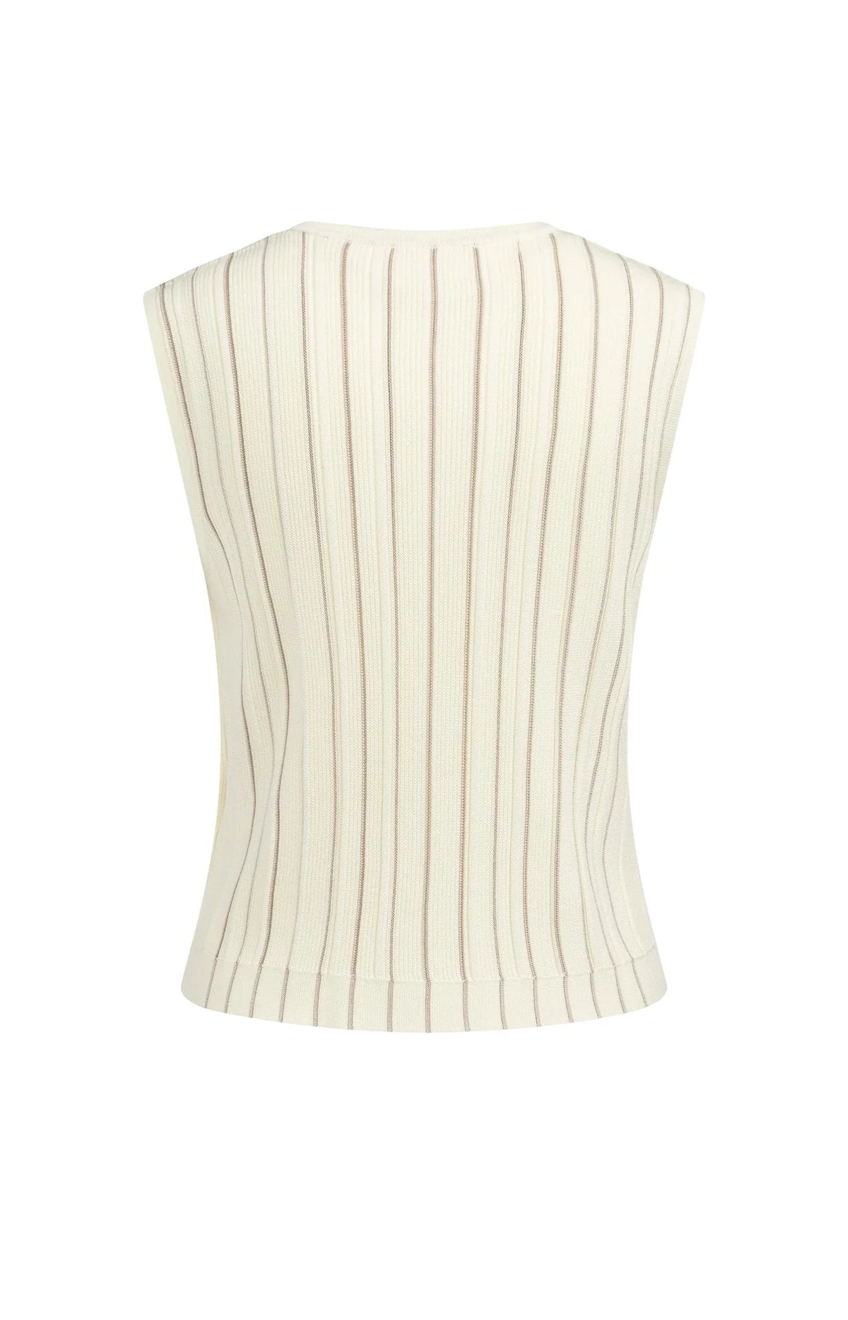 Knitted gilet with V-neck and stripe design Yaya