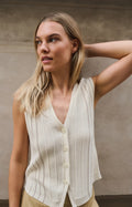 Knitted gilet with V-neck and stripe design Yaya